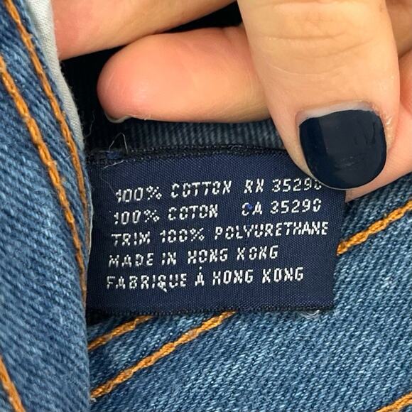 BRANDED LION VTG Hi Rise Flare Jeans Cord Trim Medium Wash Cotton Denim Blue - Picture 8 of 10